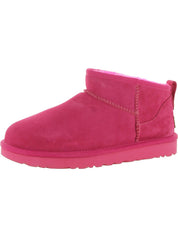 Classic Ultra Mini Womens Suede Ankle Bootie Slippers