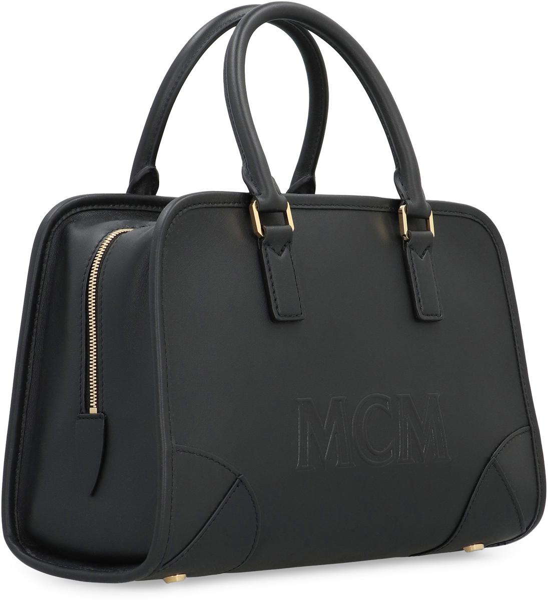 Mcm Aren Boston Leather Handbag