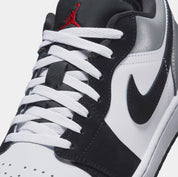 Air Jordan 1 Low SE Mens Lifestyle Shoes (White/Black/Matte Silver/Fire Red)