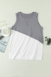 Contrast Round Neck Tank Top