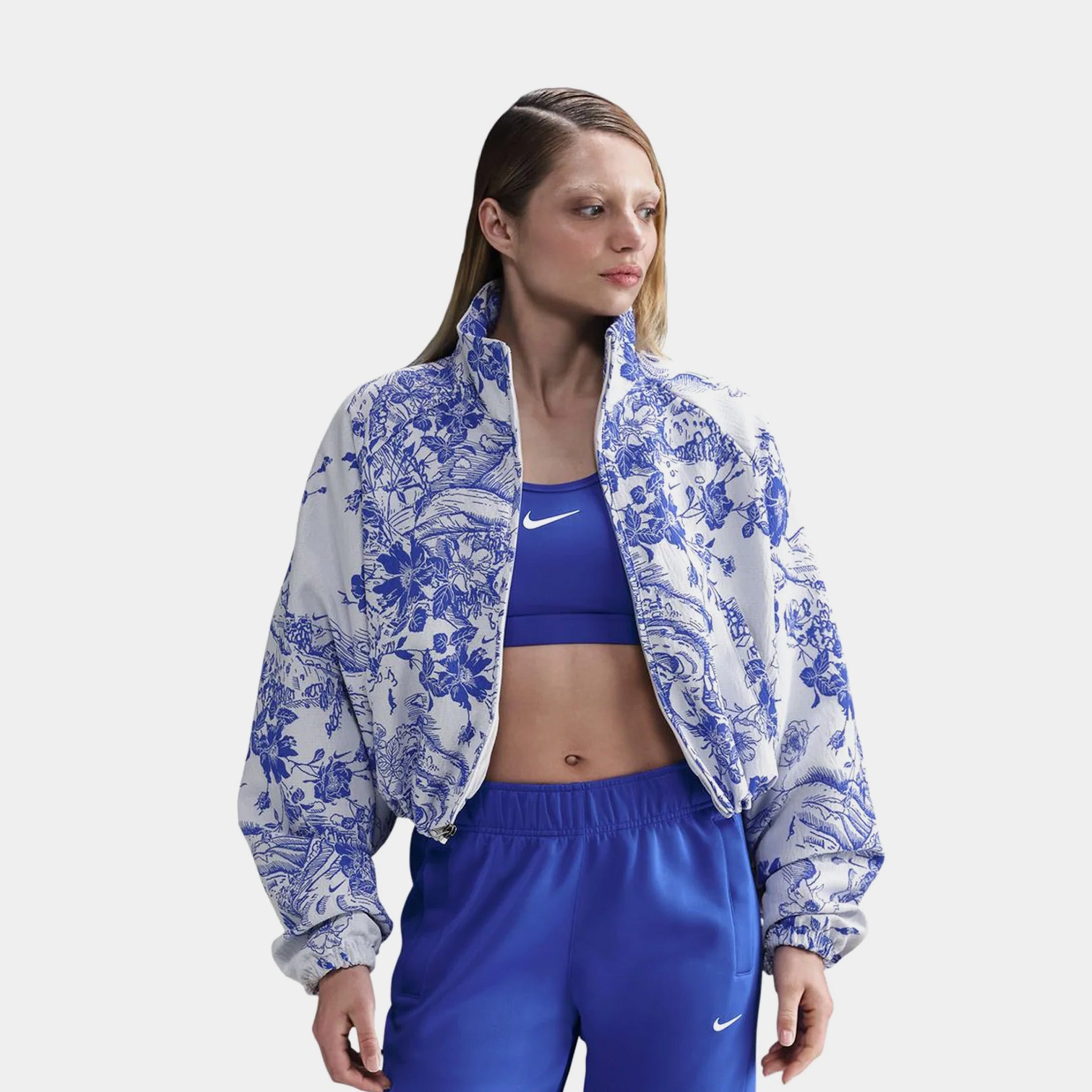 NSW Oversized Jacquard Womens Track Jacket (White/Hyper Royal)