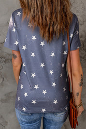 Letter Graphic Round Neck Short Sleeve T-Shirt