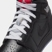 Air Jordan 1 Mid Grade School Basketball Shoes (Black/White/Wolf Grey)