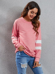 Full Size Striped Round Neck Long Sleeve T-Shirt