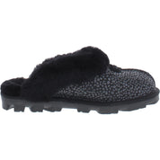 Womens Leather Fur Lined Slide Slippers