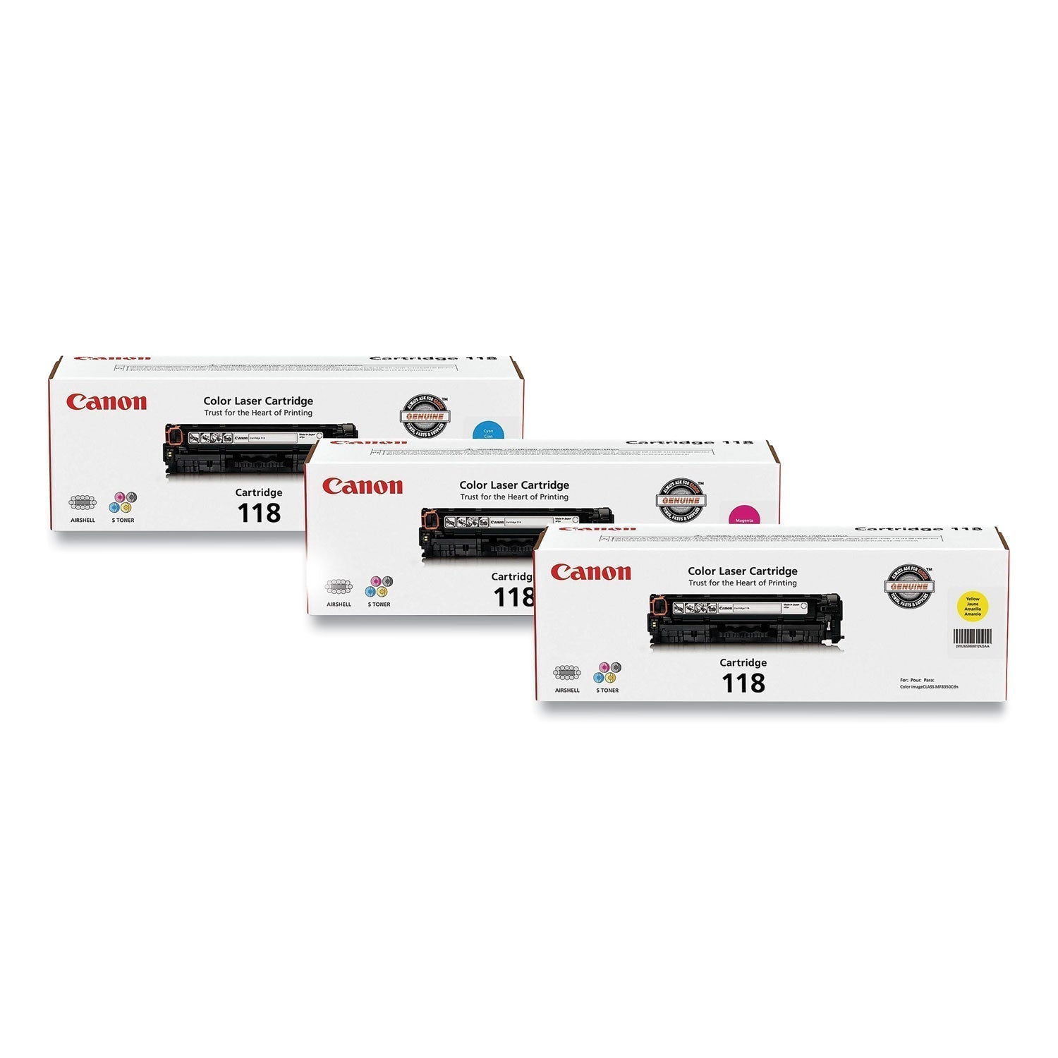 Canon® 1385482 (118) Toner, 2,900 Page-Yield, Cyan/magenta/yellow