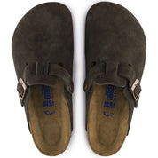 Birkenstock Boston Suede Leather Soft Footbed Clog in Mocha