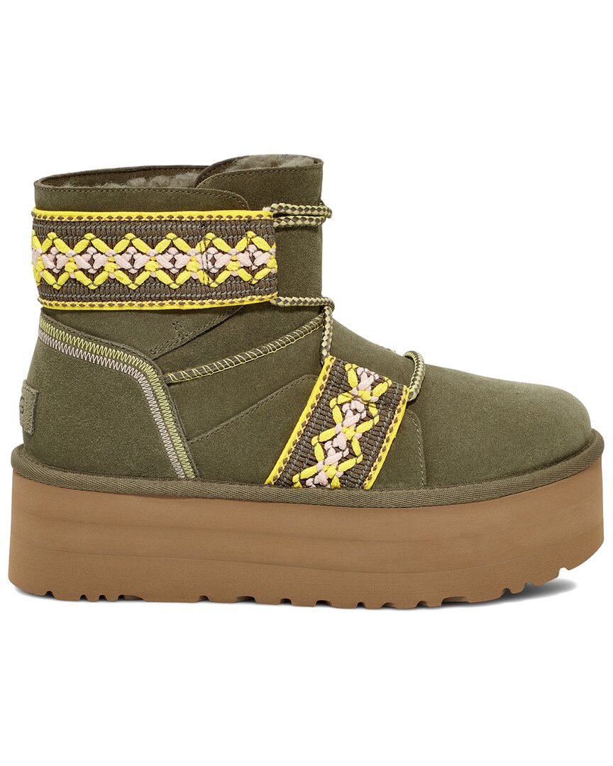 UGG Classic Mini II Braid Platform Suede Classic Boot