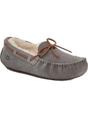 Dakota Womens Suede Shearling Lined Moccasin Slippers