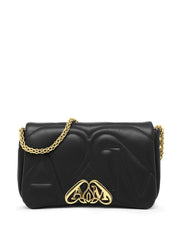 Alexander McQueen Seal Logo Small Leather Crossbody Bag