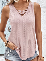 Eyelet Wide Strap Tank