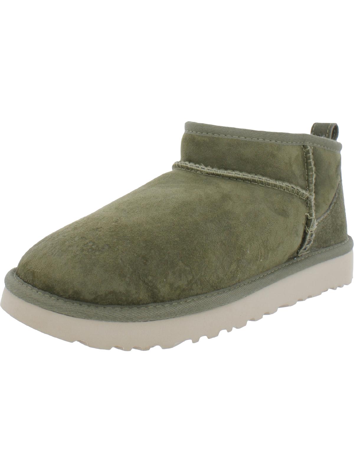 Classic Ultra Mini Womens Suede Ankle Bootie Slippers