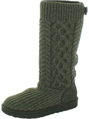 Cardi Womens Cable Knit Comfort Knee-High Boots