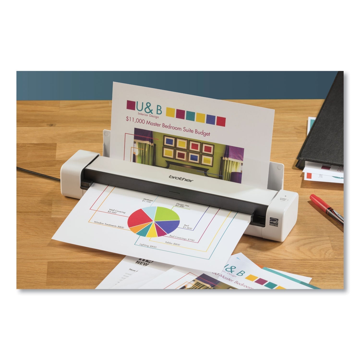 Brother Ds-740d Duplex Compact Mobile Document Scanner, 600 Dpi Optical Resolution, 1-Sheet Duplex Auto Document Feeder