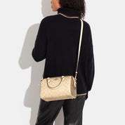 Coach Outlet Rowan Satchel In Blocked Signature Canvas