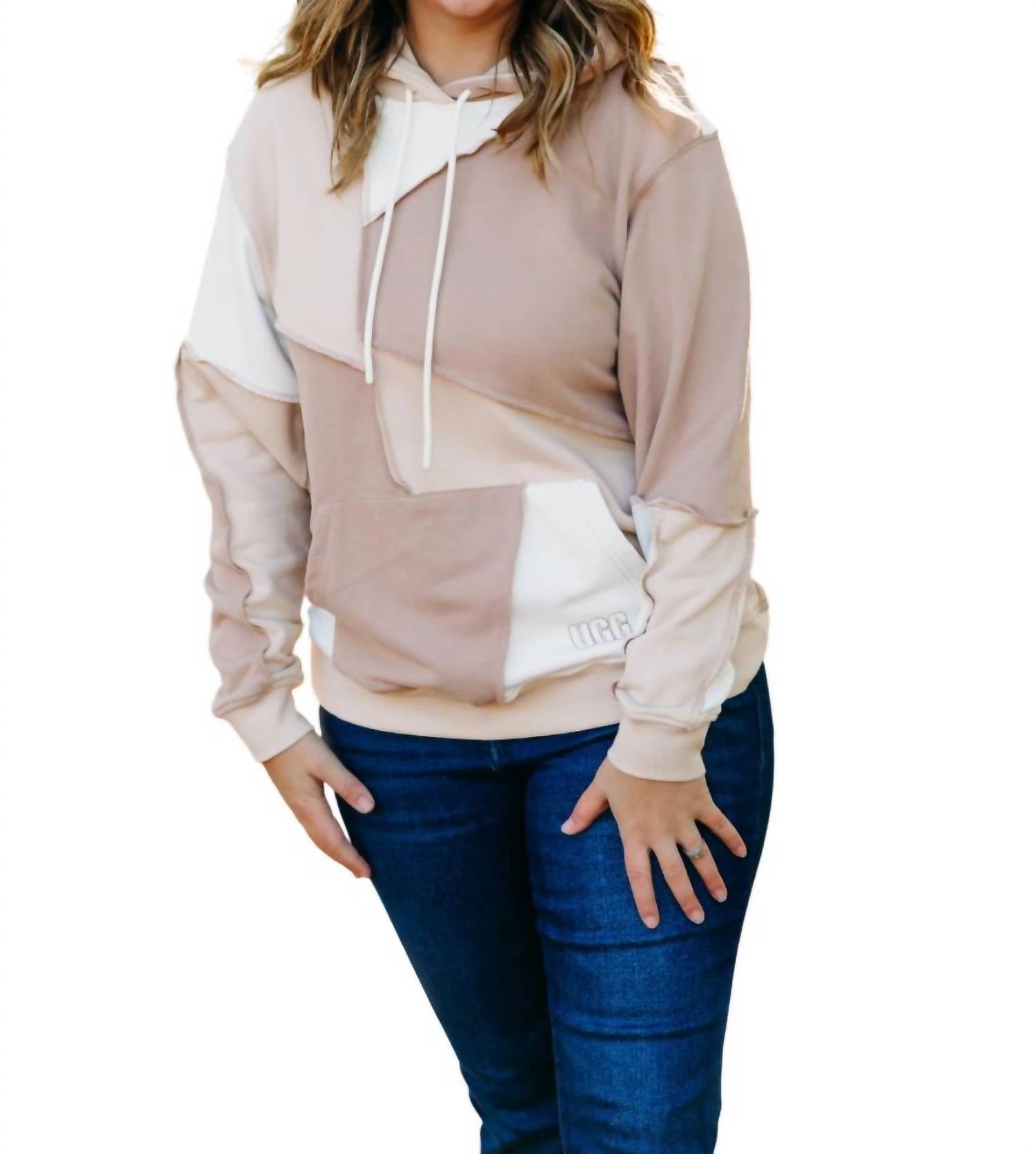 Raini Piecework Hoodie In Sand Multi