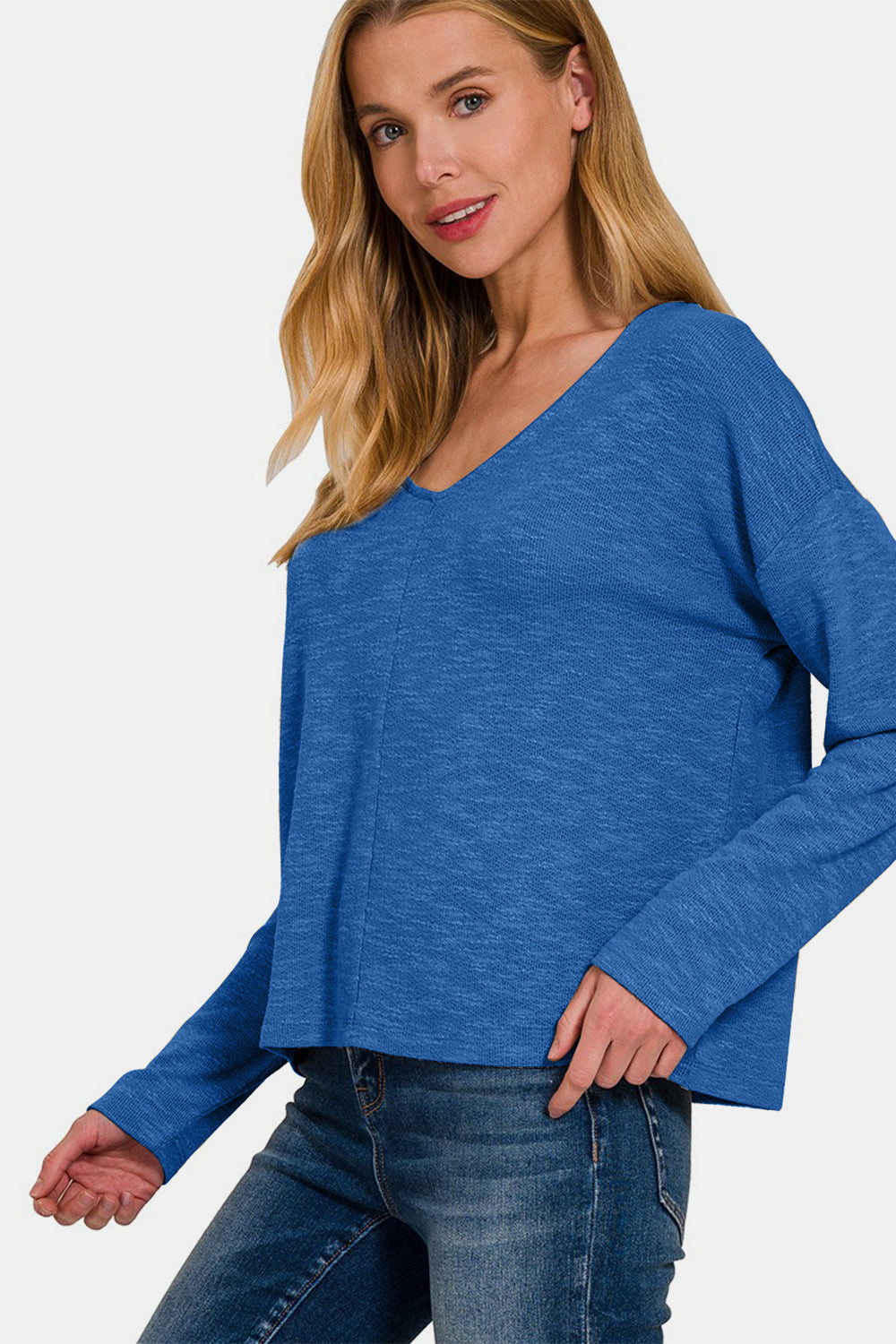 Zenana Dropped Shoulder Long Sleeve T-Shirt