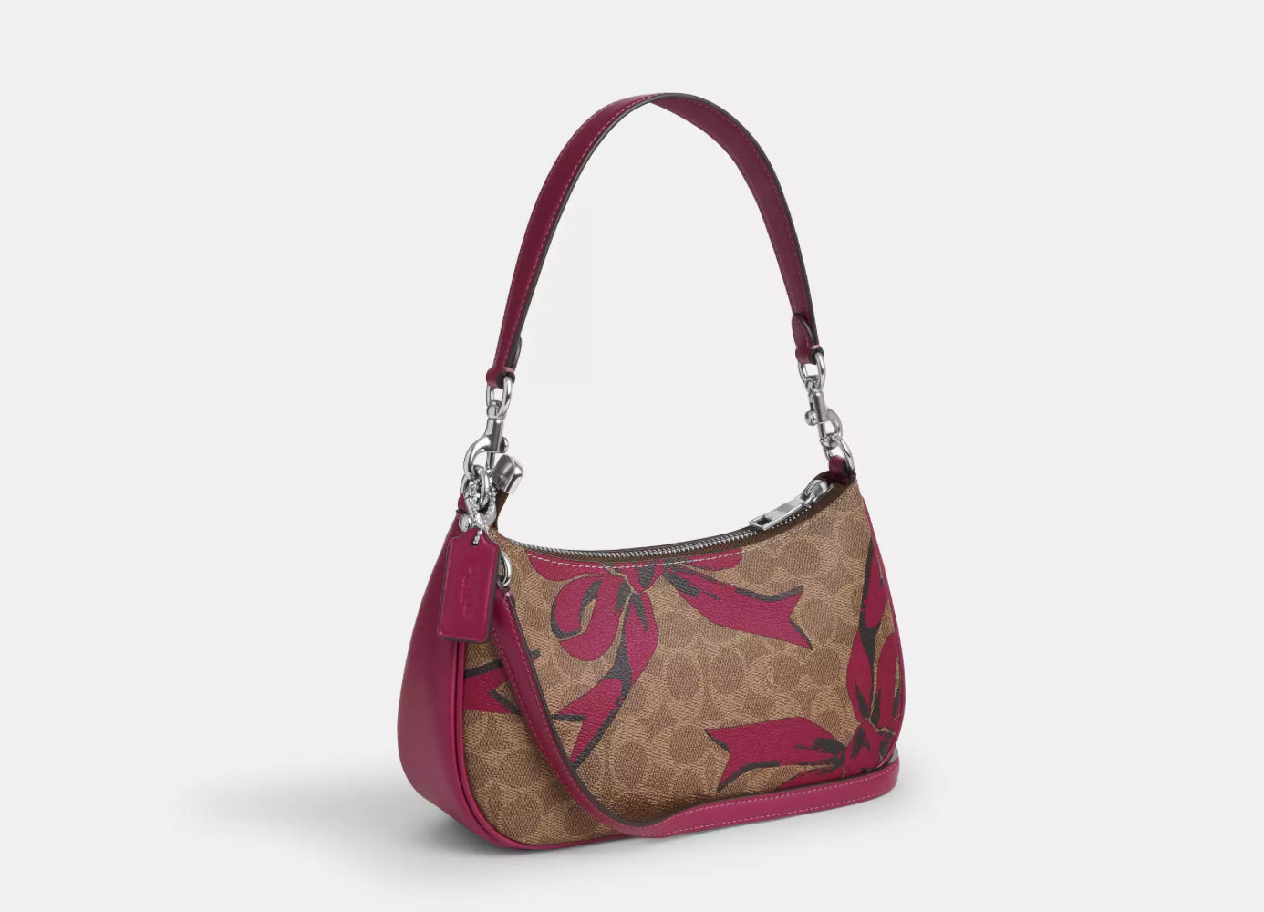 Coach Teri Shoulder/Crossbody Bag In Signature Canvas With Bow Print