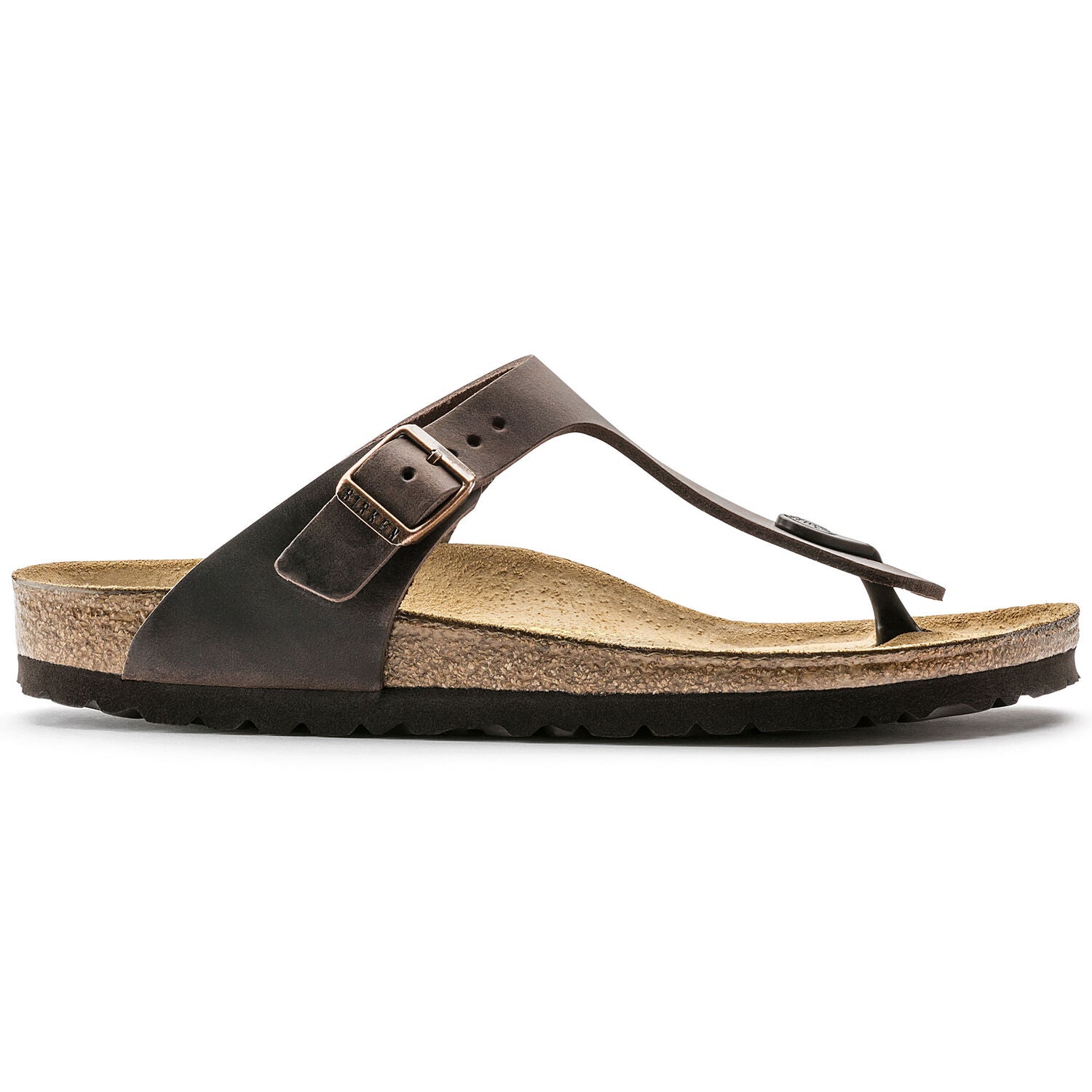 Birkenstock Gizeh Oiled Leather Classic Footbed Sandal in Habana