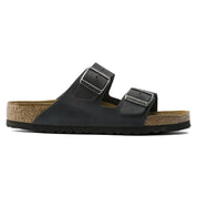 Birkenstock Arizona Oiled Leather Soft Footbed Sandal in Black