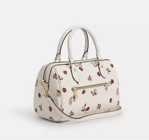 Coach Rowan Satchel Crossbody Bag With Ladybug Floral Print