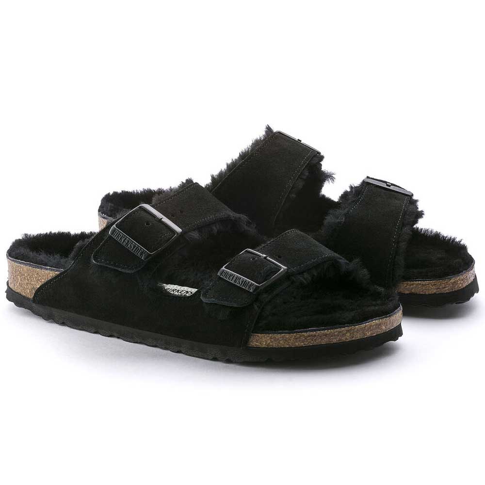 Arizona Shearling Sandal - Black - Regular/Wide