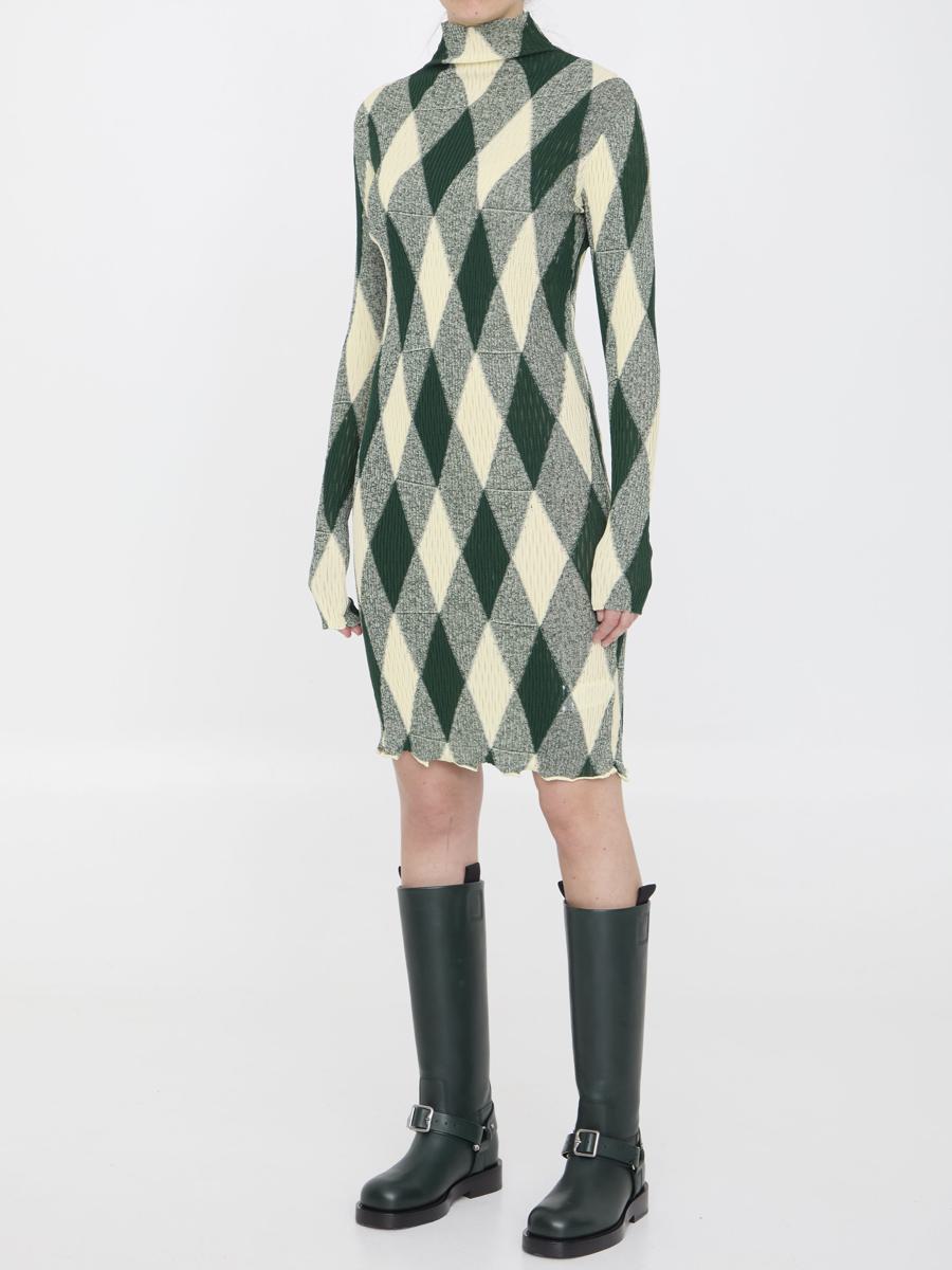 Argyle Motif Dress