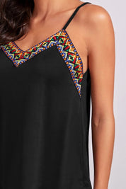 FAM-FAM Geometric V-Neck Spaghetti Strap Cami