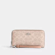 Coach Outlet Long Zip Around Wallet In Signature Canvas