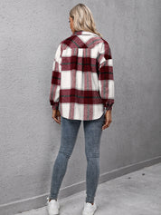 Ivy Lane Plaid Long Sleeve Shirt Jacket