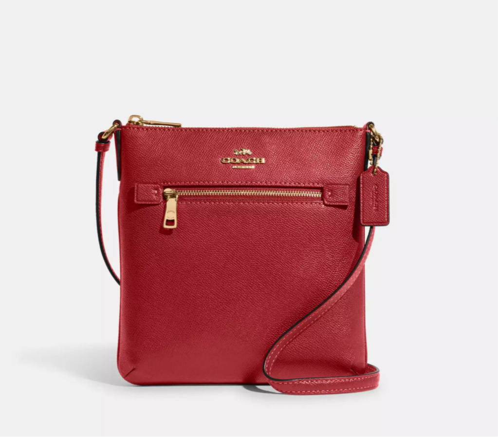 NWT Coach Rowan Mini File Crossbody Leather Bag in Red