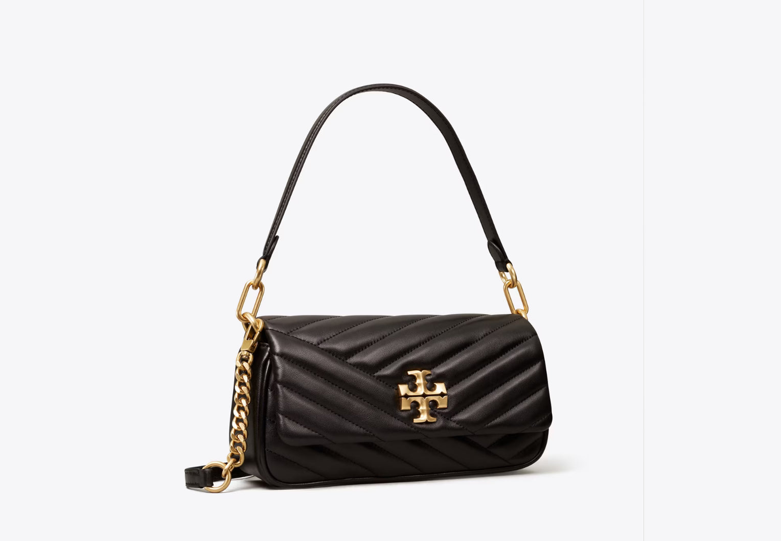 Tory Burch Kira Chevron Small Flap Leather Shoulder Bag Black