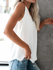 Lace Detail V-Neck Tank