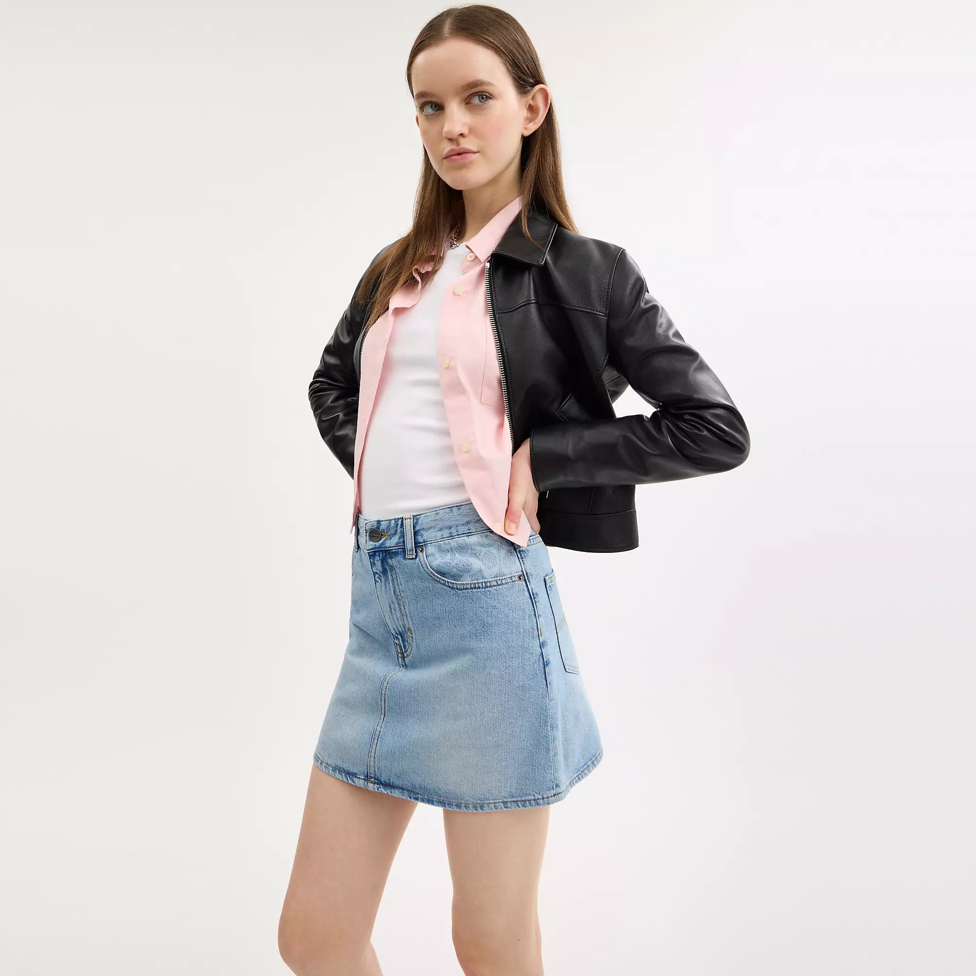 Coach Outlet Denim Mini Skirt