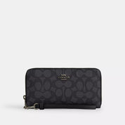 Coach Outlet Long Zip Around Wallet In Signature Canvas