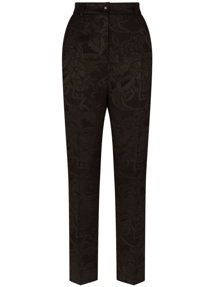 Dolce & Gabbana Jacquard High-Waist Trousers