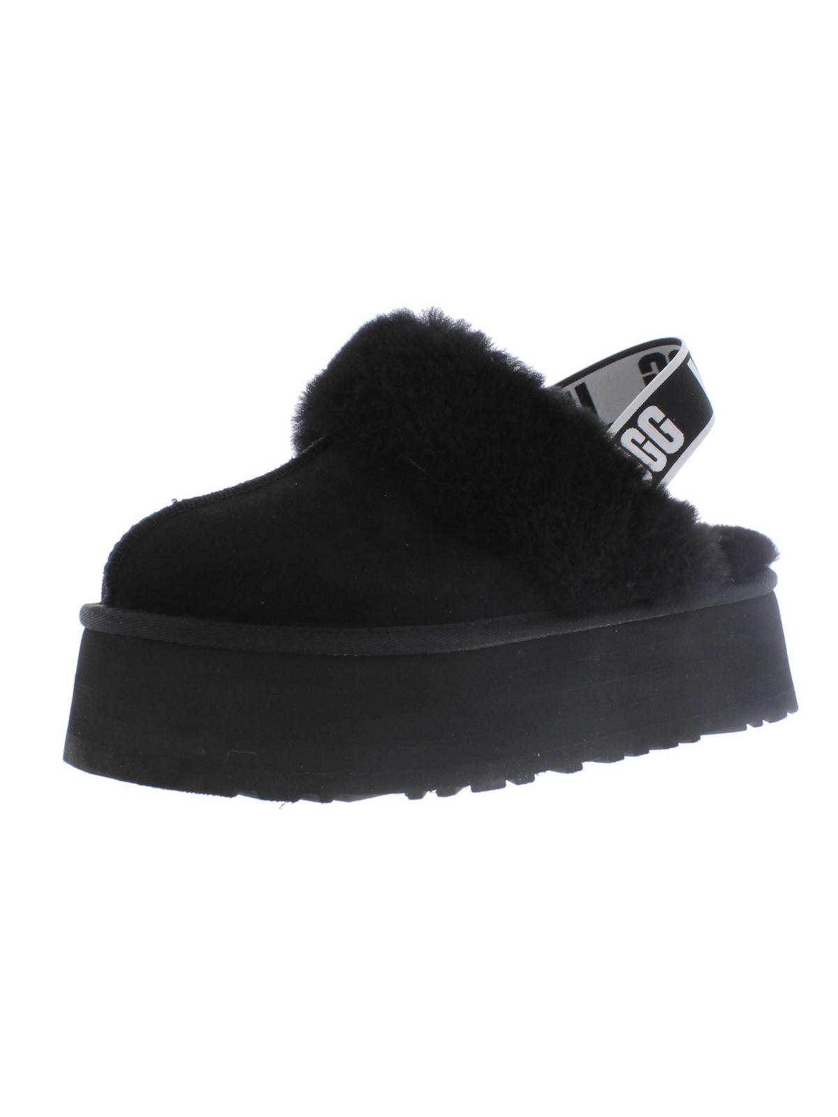 Funkette Womens Suede Shearling Slip-On Slippers