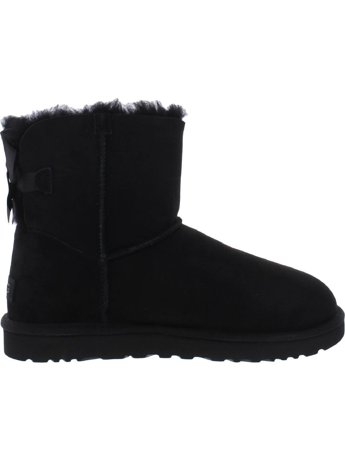 Mini Bailey Bow II Womens Suede Shearling Winter Boots