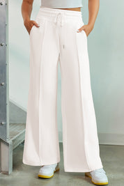 Drawstring Wide Leg Pants with Pockets