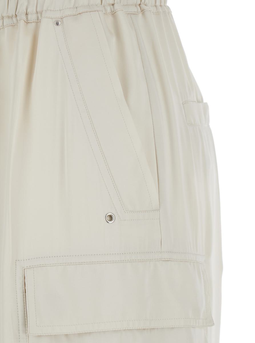 'Cargobelas' White Pants With Patched Cargo Pockets In Acetate And Viscose Blend Woman