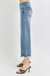 Risen High Rise Cropped Flare Jeans