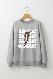 GAME DAY Round Neck Long Sleeve Sweatshirt