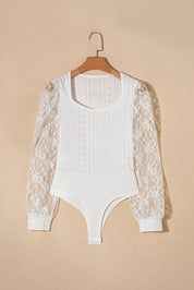 Eyelet Lace Long Sleeve Bodysuit