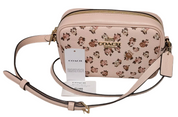 NWT Coach Mini Jamie Camera Bag With Rose Print In Gold/Blush Multi