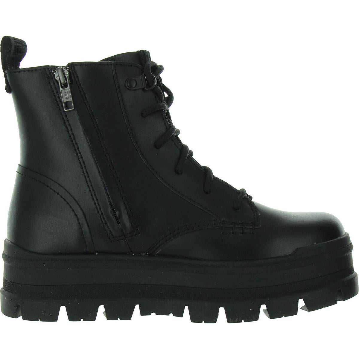 Sidnee Womens Leather Combat & Lace-Up Boots