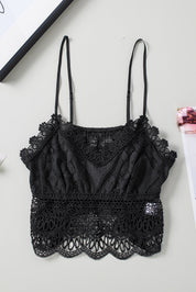 V-Neck Lace Cropped Cami