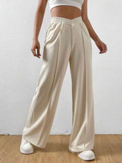 Elastic Waist Wide Leg Pants