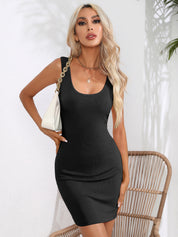 Scoop Neck Sleeveless Bodycon Dress