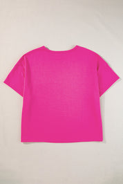 Pocketed Round Neck Short Sleeve T-Shirt