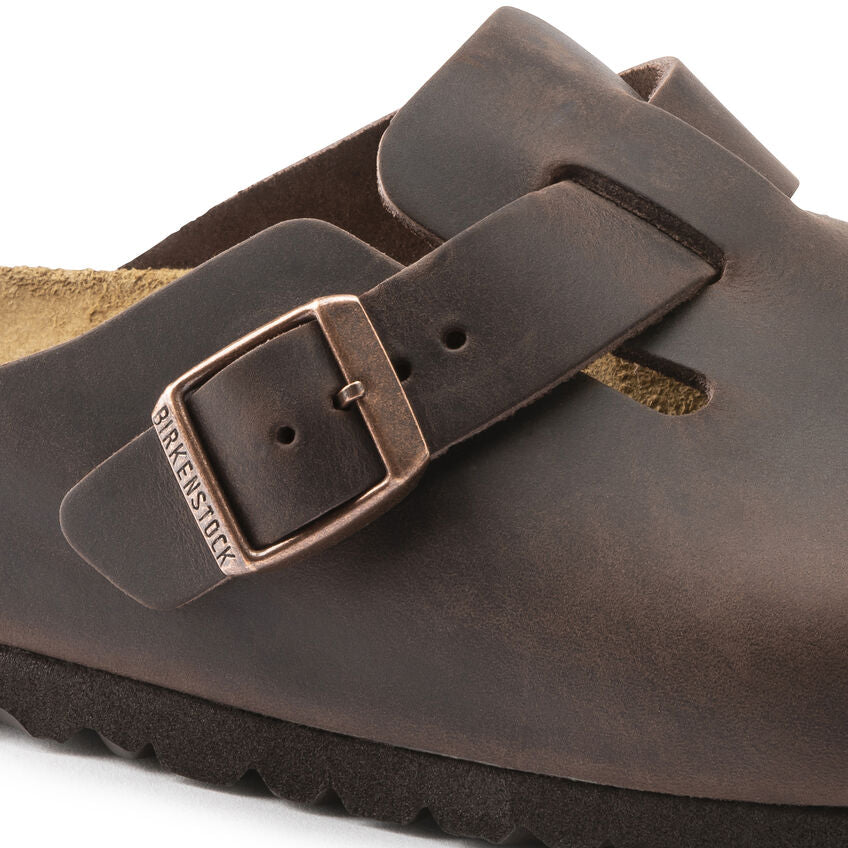 Birkenstock Boston Oiled Leather Classic Footbed Clog in Habana